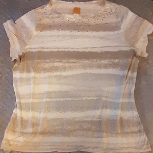 RUBY Rd. Short Sleeve embellished Top 3X